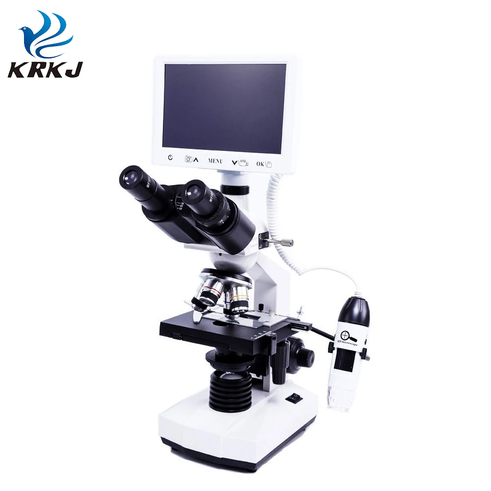 KD1003 ЖК-цифровой тринокулярный биологический микроскоп для домашних животных