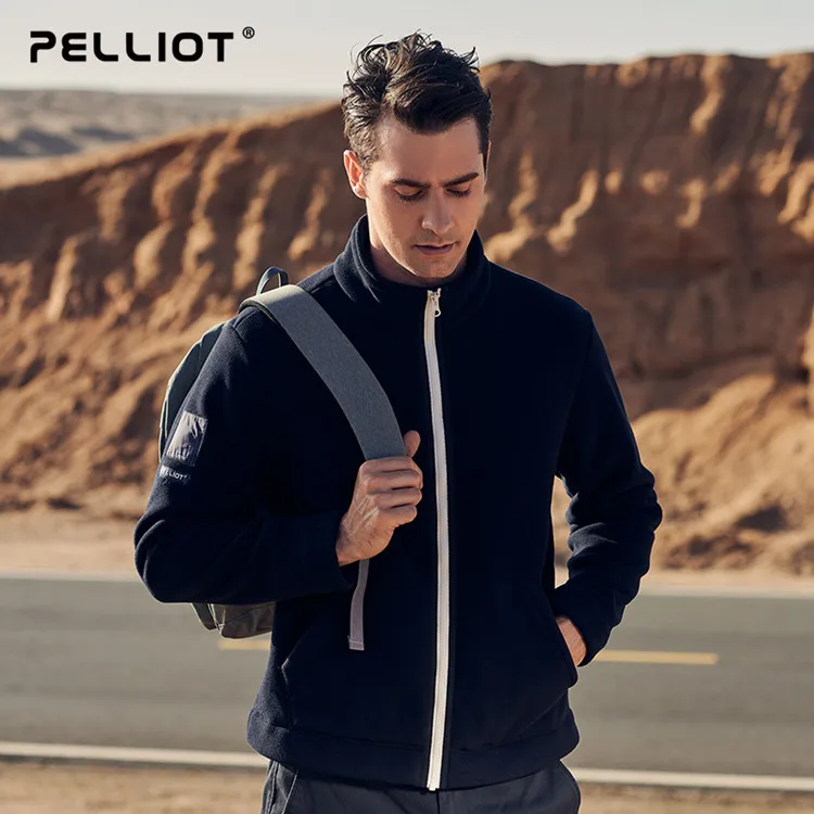 customized autumn outdoor hiking wear keep warm stand collar breathable light weight polar fleece jacket