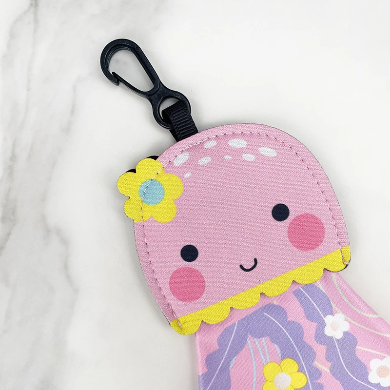 Eco-friendly reusable custom printed cartoon key chain small microfiber cloth Portable sunglasses glasses lens cleaning cloth