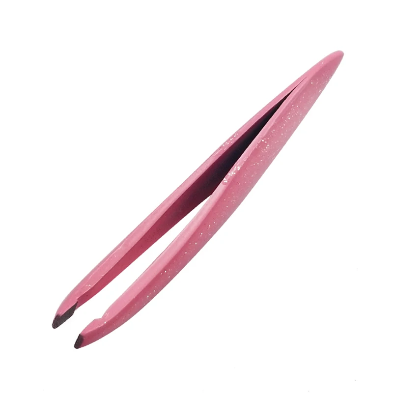 Stainless Steel Slant Tip Eyebrow Tweezer Eyelashes Clip Eyebrow Curler
