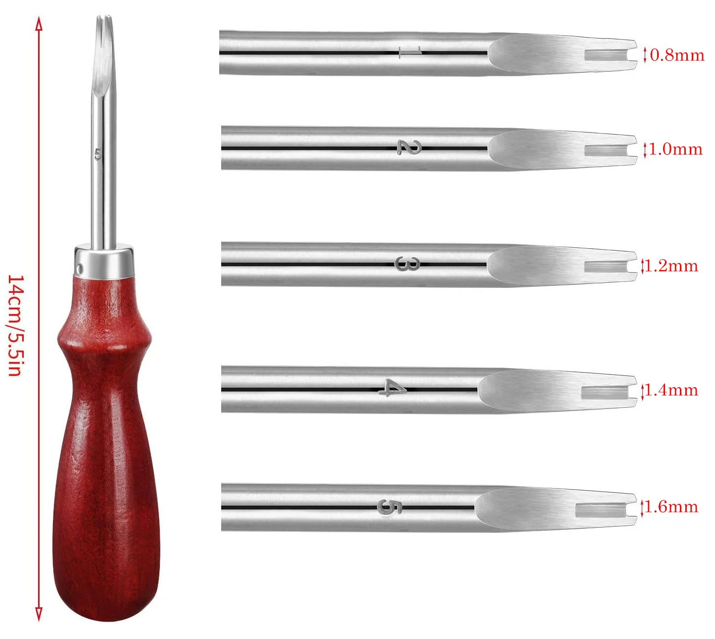 professional DIY Leather Craft 5pcs beech wood Edge Leather Burnisher Tool leather edge beveler