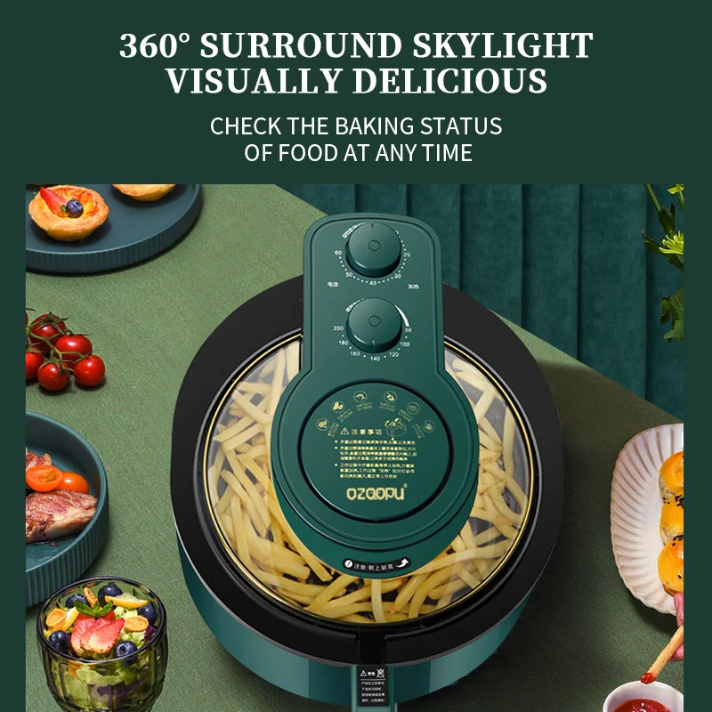 Фритюрница HCYM для домашнего использования 6 л цифровой светодиодный сенсорный экран визуальные воздушные фритюрницы 1100 Вт из нержавеющей стали цифровая Паровая фритюрница