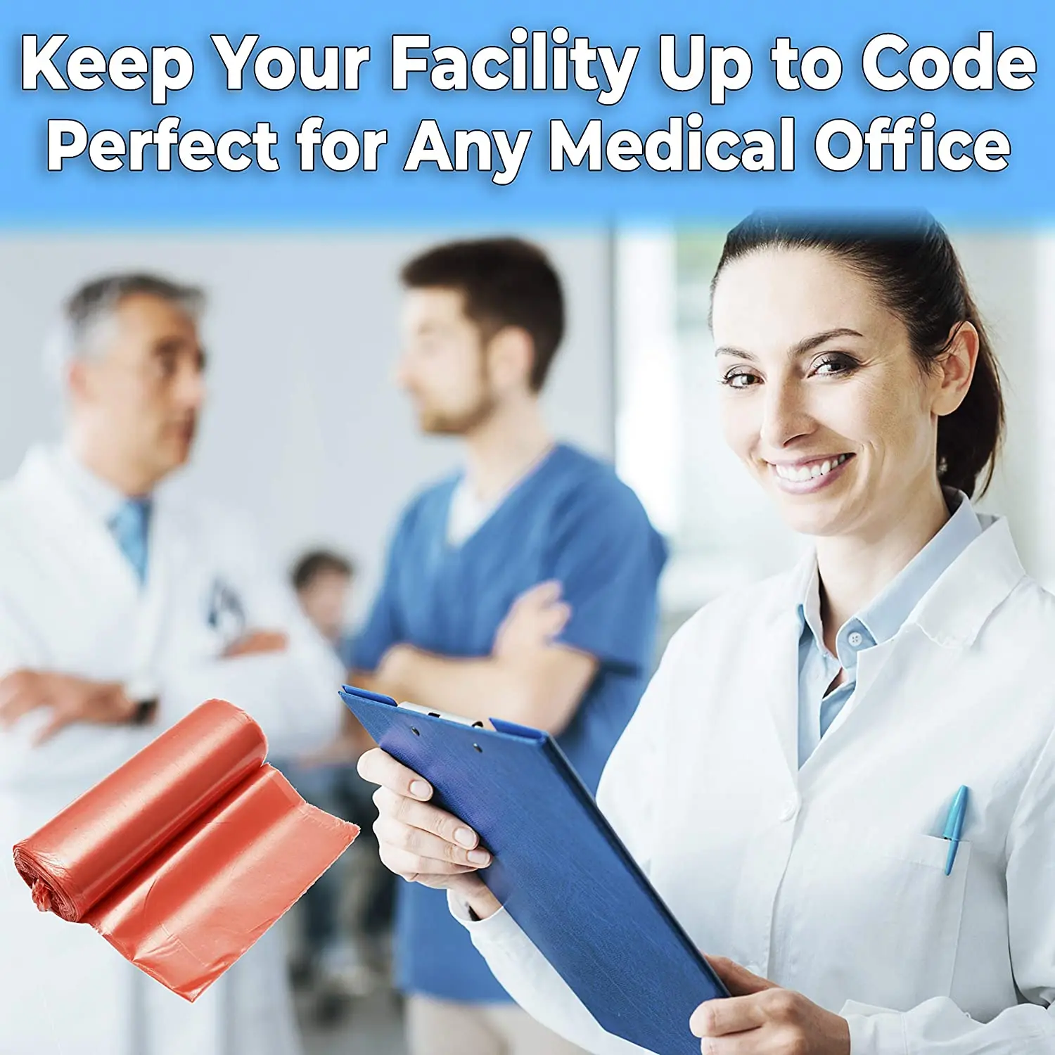 convenience Stock Or Customized Tape stick Open End Autoclave Hospital Waste Medical Garbage Bags