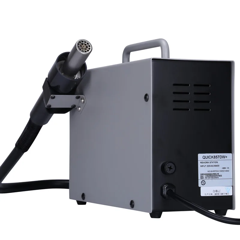 QUICK 857DW Adjustable Heater Hot Air Gun For Repair Tool Bga SMD Rework Station 580W Lead-free Hotair and