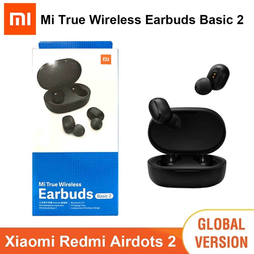  Беспроводные наушники xiaomi Mini True Wireless базовые 2 mi глобальная версия Redmi Airdots гарнитура с голосовым