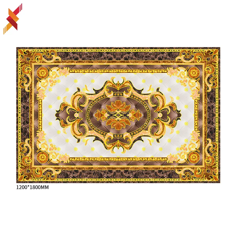 Traditional design big szie decorative crystal art deco greek medusa porcelain carpet floor tiles for hotel villa