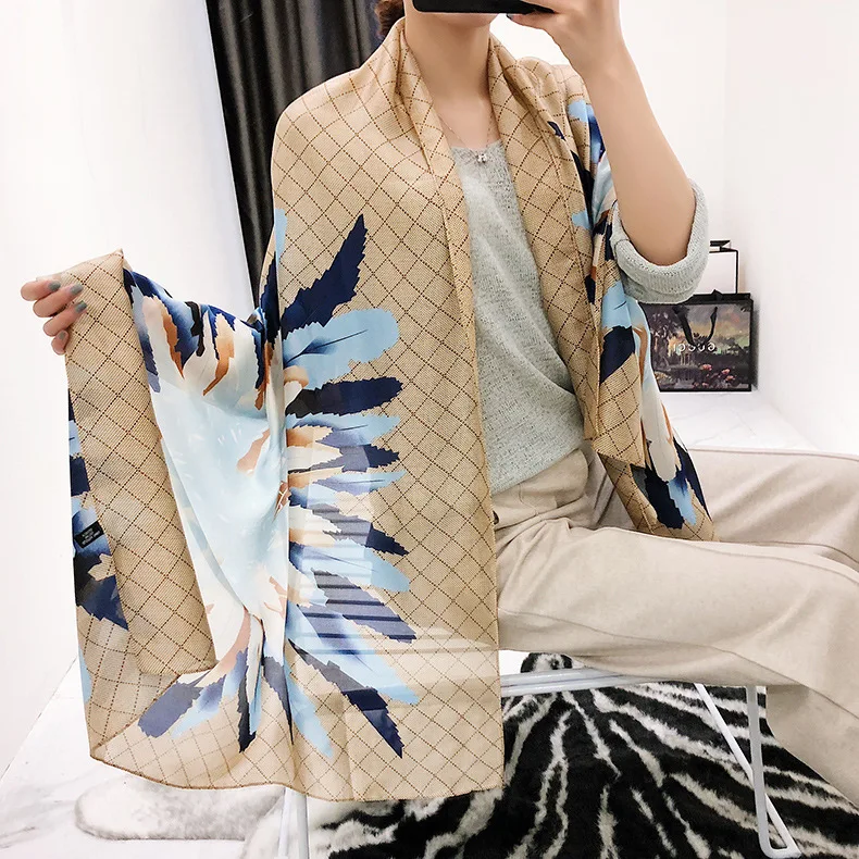 
Factory Manufacture Fashion Design Printed Custom Elegant lady Matte Satin Scarf 
