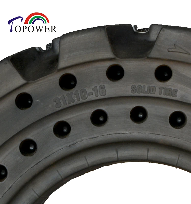 High Quality 31x10-16 Anti-puncture Solid Rubber Tires Skid Steer Loader Tire with Rim