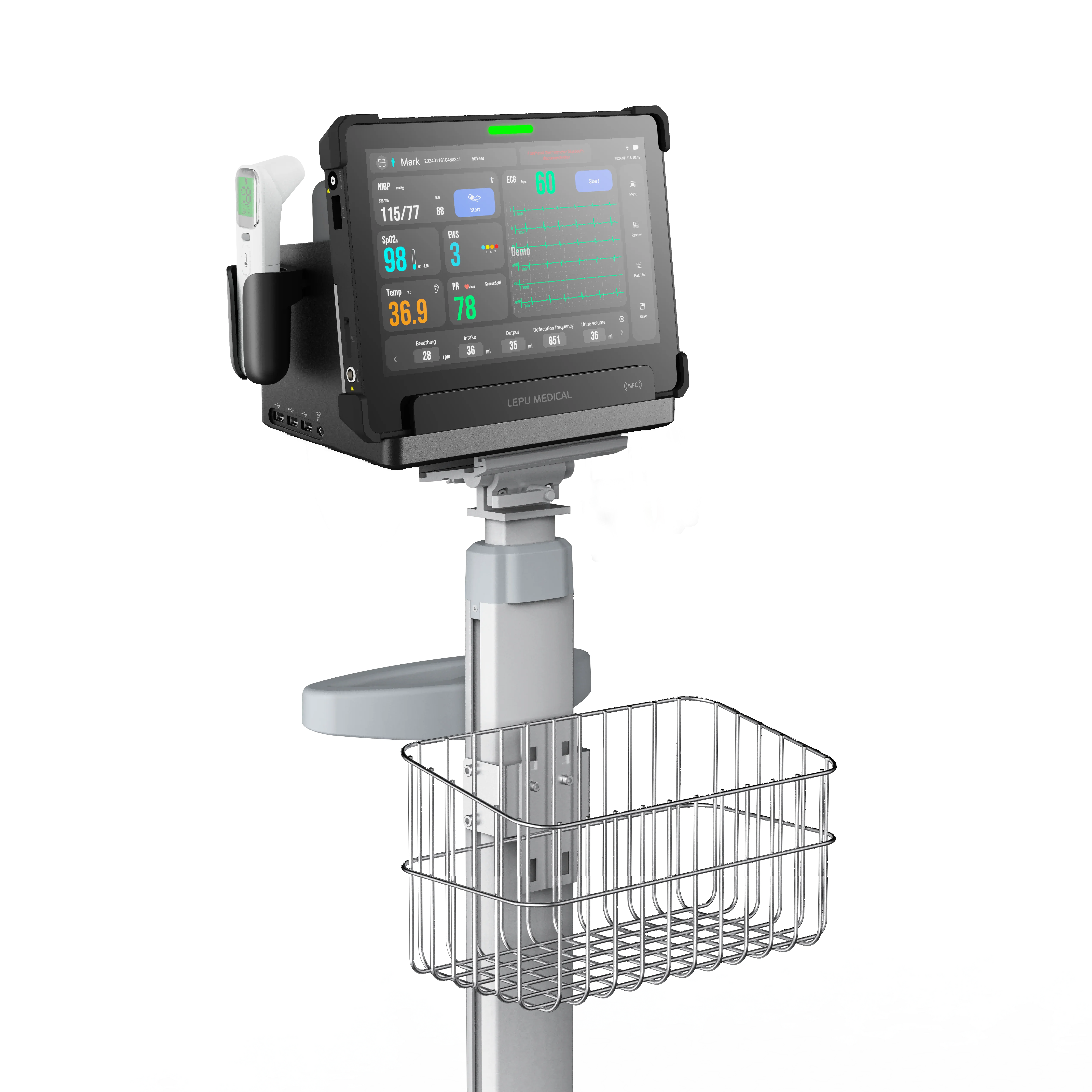 AI Analysis Portable Tablet Vital Signs Monitor for Outpatient, Triage Desk, Emergency and Ward Rounds