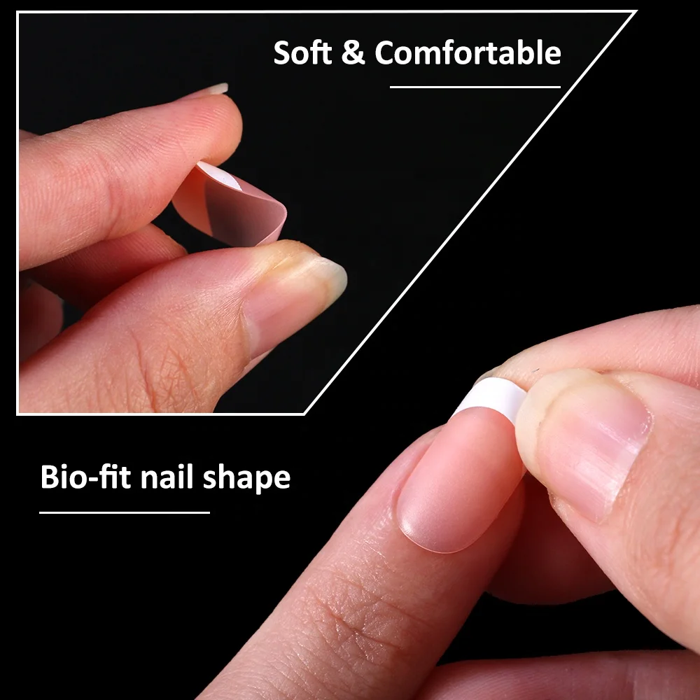 Gelsky New Product Colored Nail Tips Artificial Nail Tips Short Almond Nail Tips