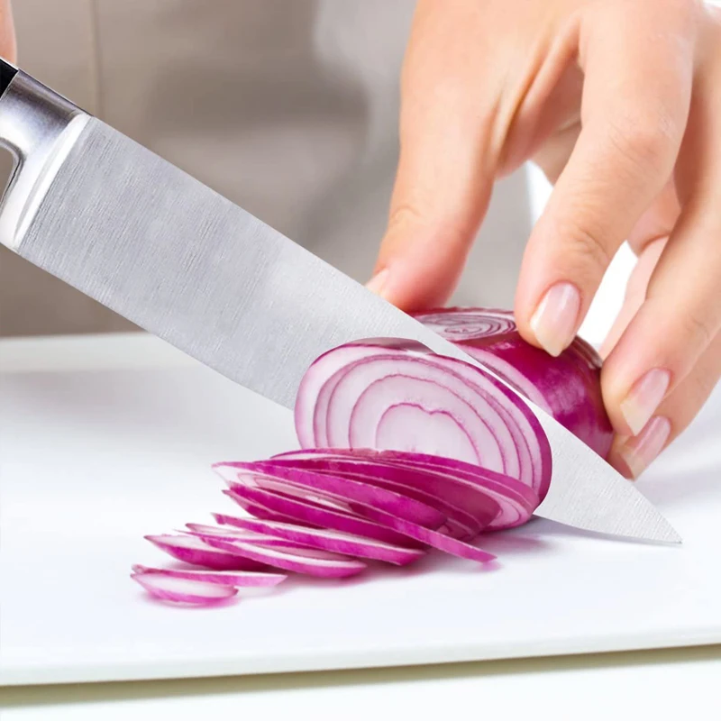 Kitchen Chef Knife 8 Inches Cooking Knife Kitchen Knife with Sheath Carbon Stainless Steel Kitchen Cutting Foods Black 1000pcs