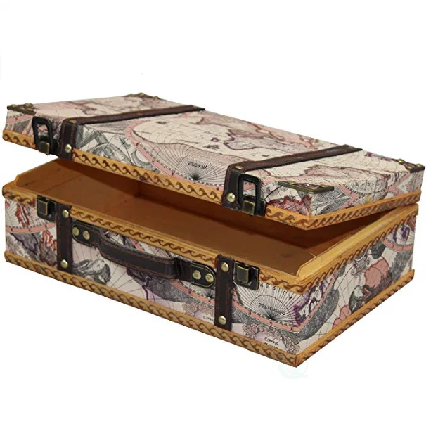 Hot-selling Decorative New Design 3 pcs Paper Suitcase Gift Boxes With handle