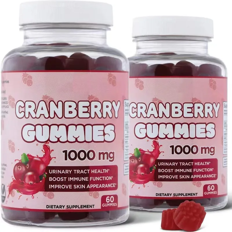 Natural Cranberry Gummies Urinary Tract Health Vegan Cranberry Gummy Organic Cranberry Extract Gummies