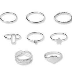 Лидер продаж, изысканные популярные ювелирные изделия из нержавеющей стали для женщин, кольца в форме звезды, сердца, модные кольца
