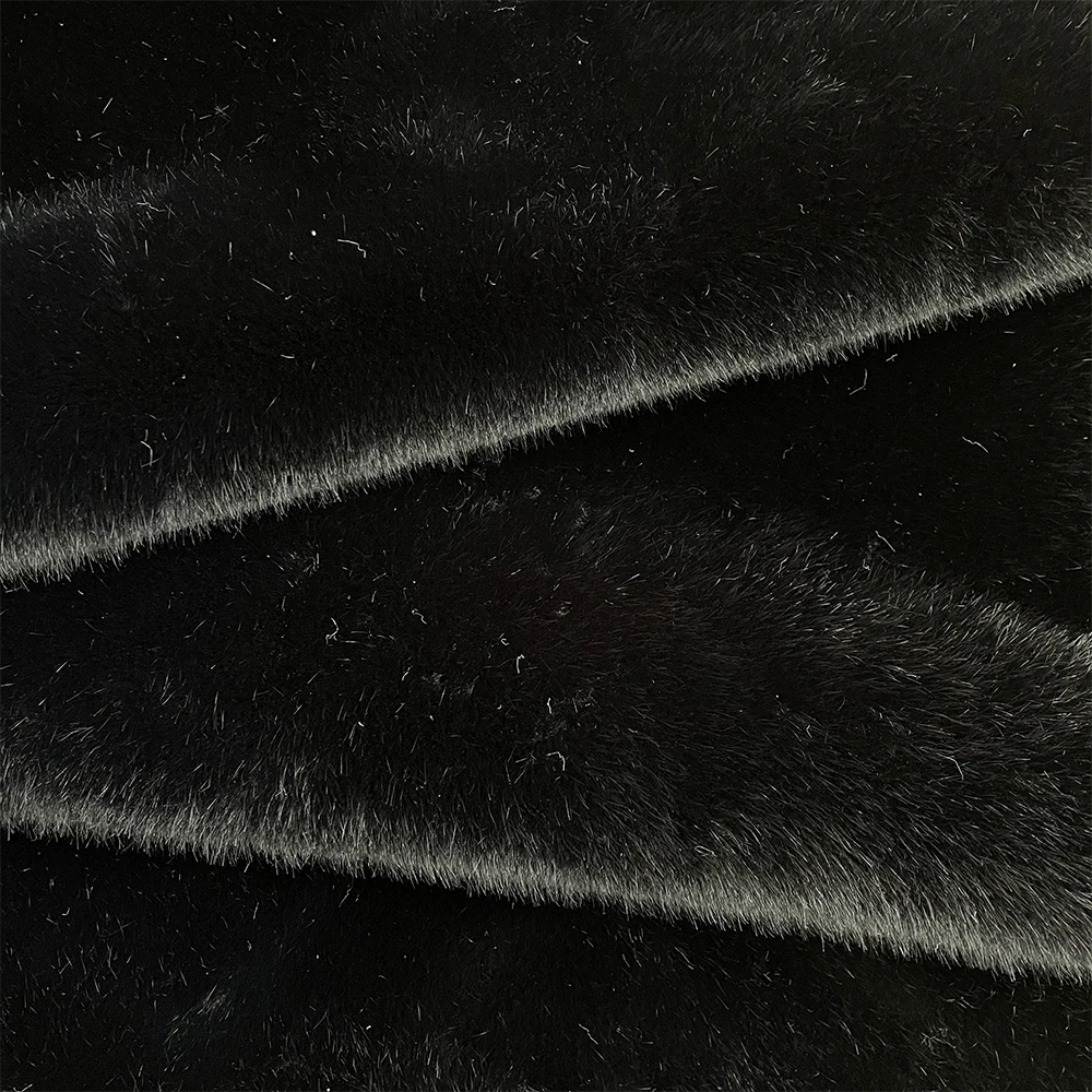 High Class Fur Fabric 100% Polyester Pu Bonded Fur Fabric Knitting Faux Mink Fur Plain Fabric For Winter Coat Shawl Poncho