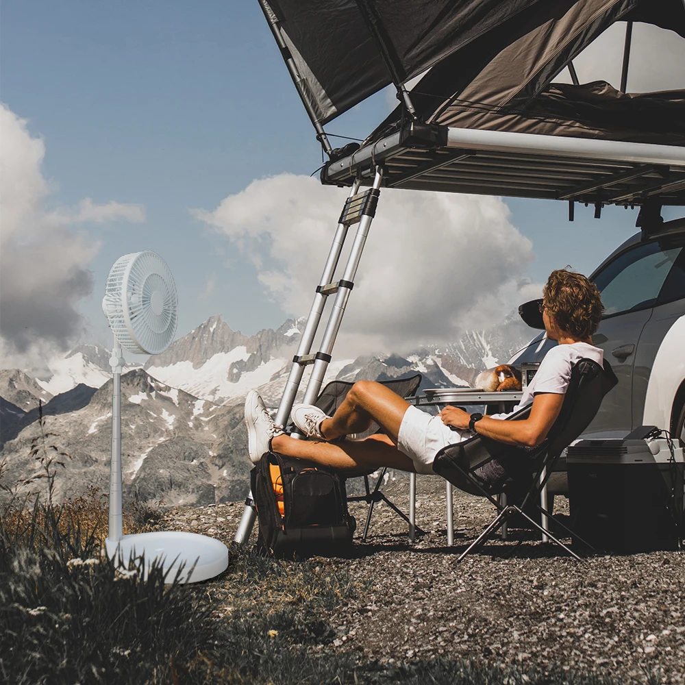 Rechargeable Table Fan Portable USB Handheld 12v dc Stand Folding Pedestal Fan Foldable Standing Cooling Fan