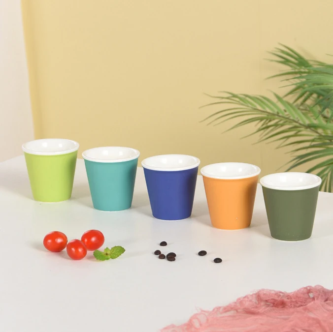 90ml/120ml small ceramic espresso cups colorful matte coffee mug porcelain mug without handle