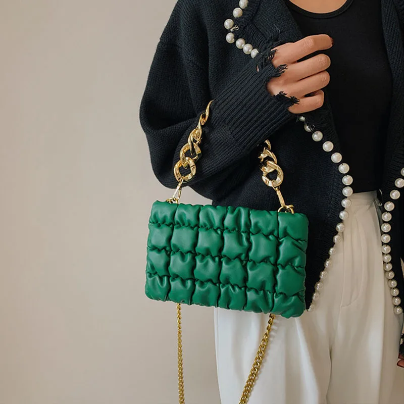 new design fashion thick chain sewing thread leather mini shoulder bag ladies hand bags 2022 purses luxury handbags for women