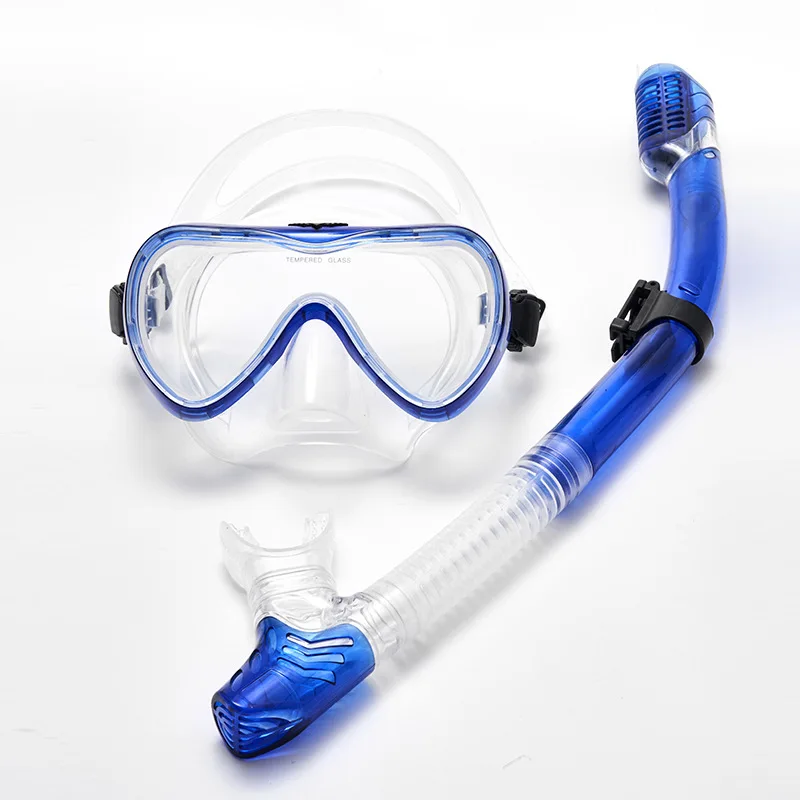 Deep sea dry scuba diving equipment underwater kit mask and snorkel set for adults breathing tube