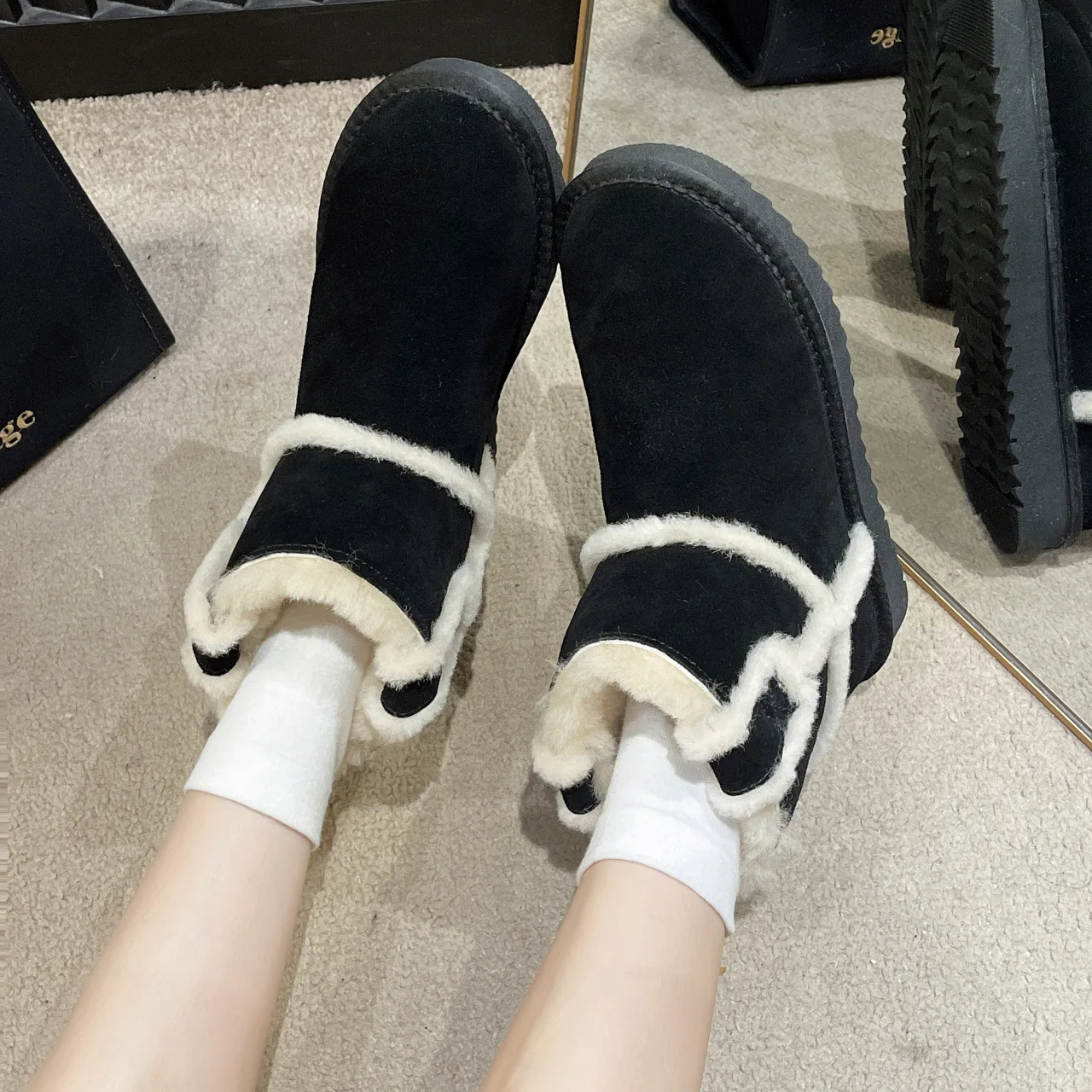 New Fashion Outdoor Warm Soft Winter Ankle Snow Fur Thick Sole Platform Boots for Women Hot Fashion Trend Casual Short Boots