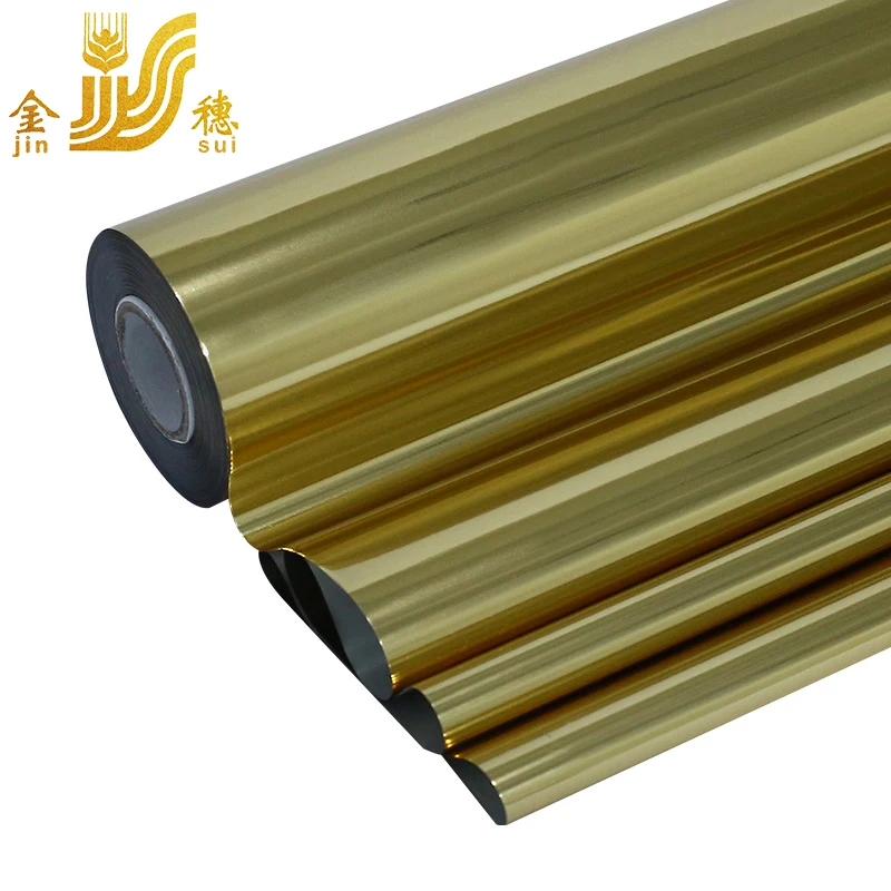 JINSUI Generic Dark Gold Glossy PET Heat Transfer Hot Stamping Foil Printing For Paper Plastic