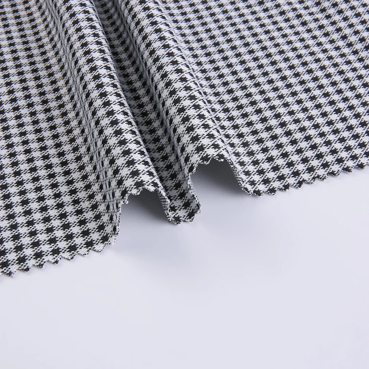 New arrival dress fabric material 95%POLY 5%SP stretch jacquard ecossais fabric for woman dress