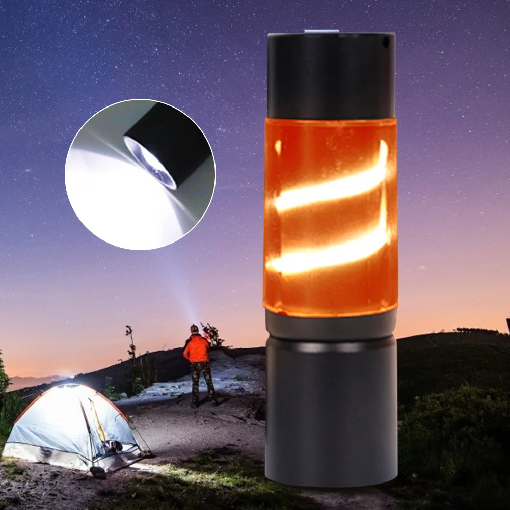 Mini LED Bright and Colorful Flashlight Portable and Multifunctional Outdoor Lighting USB Charging Atmosphere Camping Light