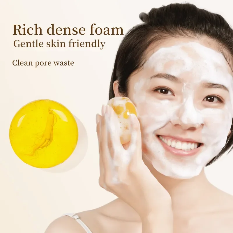 100 g Handmade Soap Ginseng Soap Herbal Oil Whitening Face Body Home Use Soap