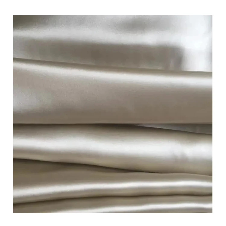 Luxury Anti Bacteria Heavy Silk Fabric 16mm Yarn Dyed 100% Silk Taffeta Natural Fabric For High Class Dress Coat Jacket