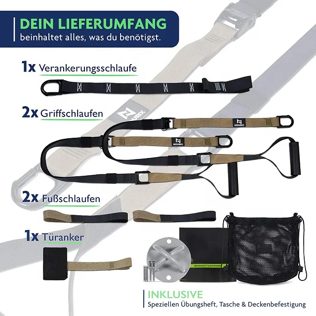 Wellshow Sport Suspension Straps Bodyweight Suspension Sling Trainer System Kit For Home Fullbody Workout