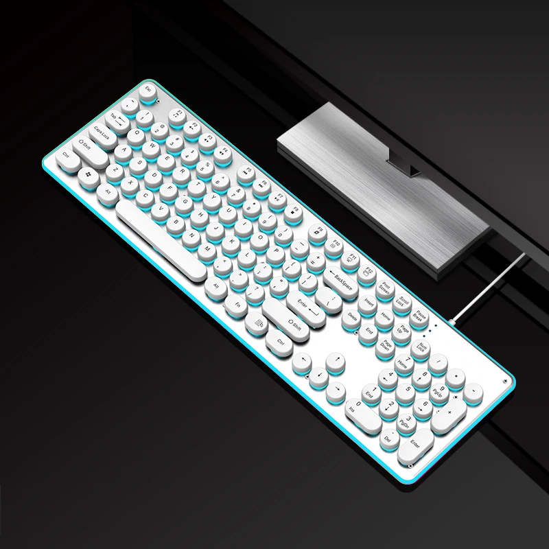 Plug-and-play ABS universal wired keyboard backlight 104-key waterproof mechanical keyboard