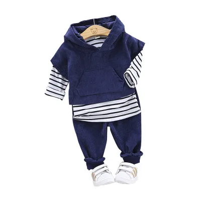 WEN Striped Sweater And Corduroy Three-piece Suit For Infants And Children Aged 0-4 Fall Clothing For Kids