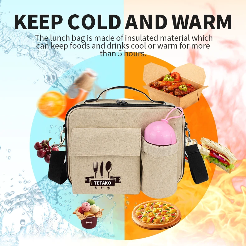 Custom Reusable Women School Thermal Cooler Insulated Tote Lunch Box Bag For Kids