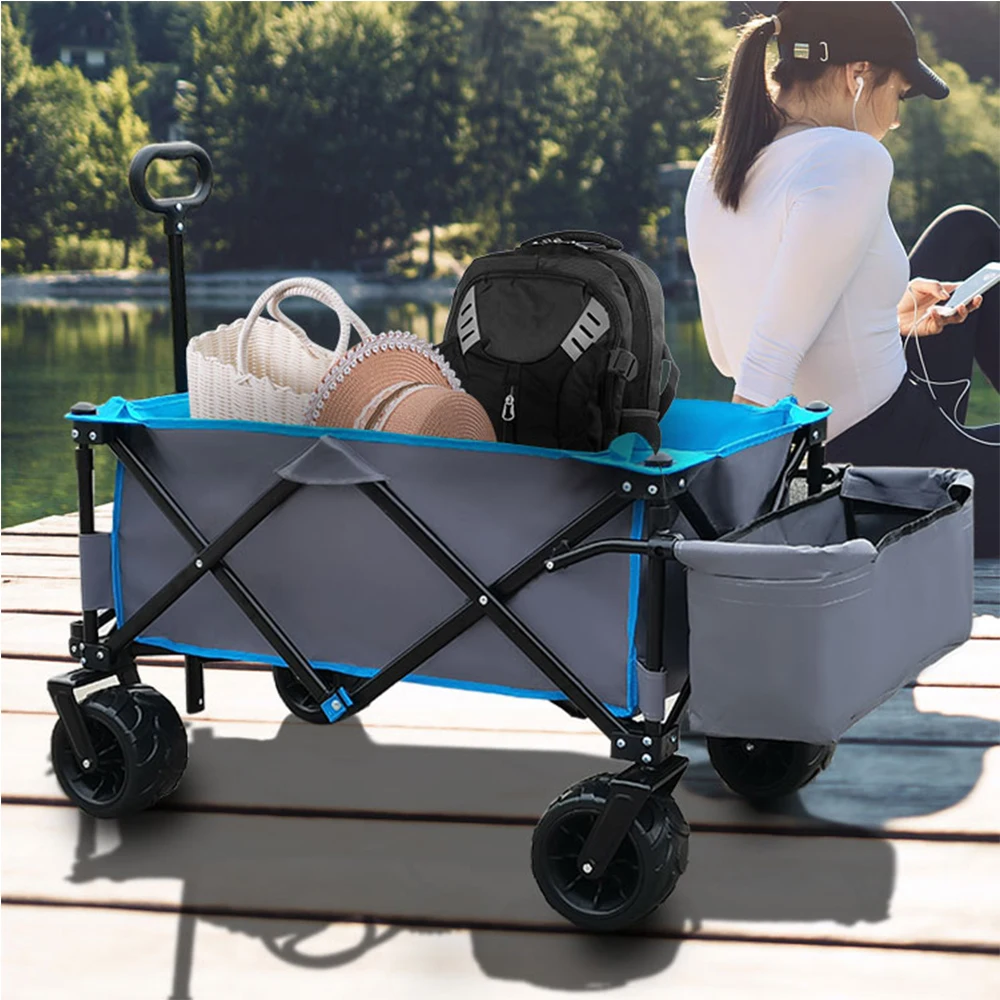 Rustic Folding Wagon With High Capacity Perfect For Outdoor Activities And Picnics