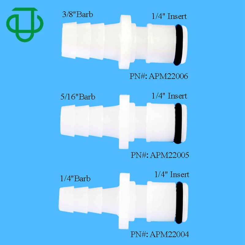 1/8 3/16 1/4 5/16 3/8 Inch Straight Hose Tail Barb Push to Connect Fitting Quick Disconnect Coupling Shut Off Hose Connector