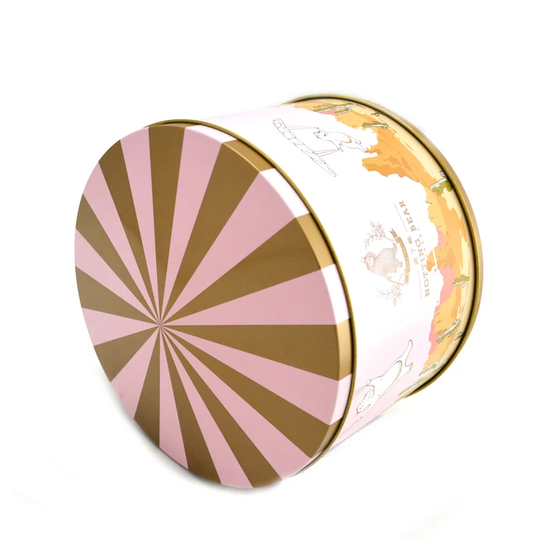 Custom Lovely merry-go-around Christmas Rotating Music Cake Box Carousel Round Metal Music Gift Tin Box