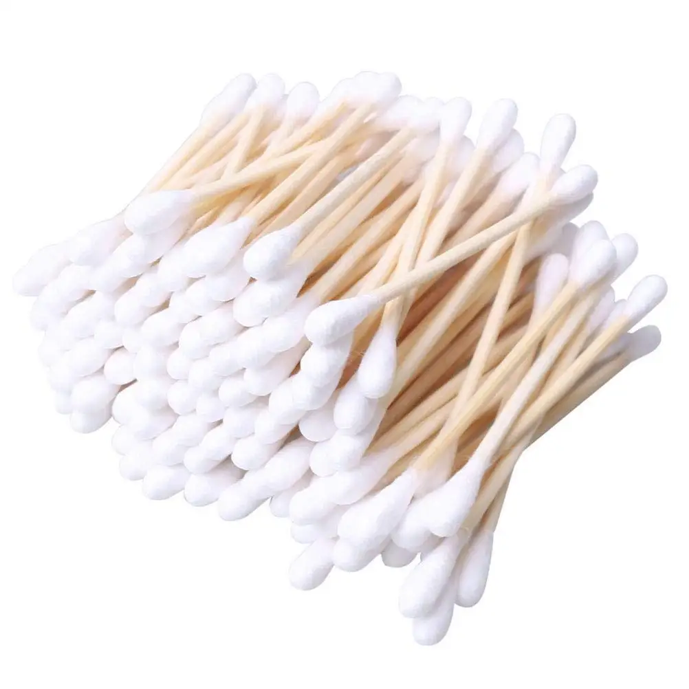 Amazon online other medical consumables boat ear buds sticks with paper boxes cotton bud packaging bamboo ear swab