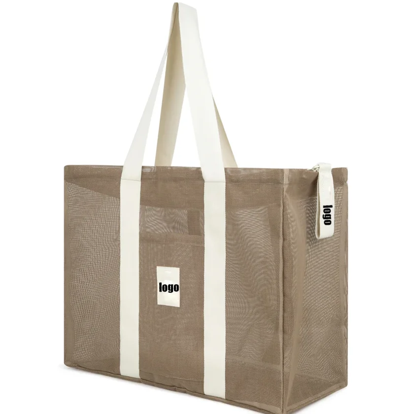 2024 BR New Style Hot Selling Beach Customized Tote PVC XL Mesh Bag, Nylon Strap Waterproof And Sand proof Large Capacity Bag/