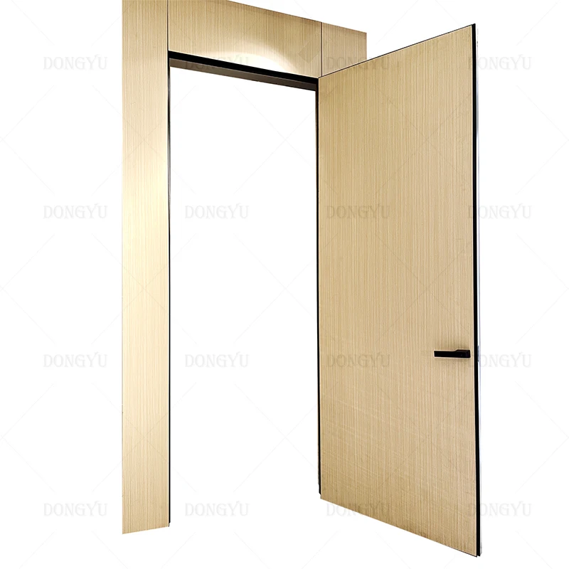 Factory Price Customized Modern Interior Room Wood Sliding Hidden Pocket Door Luxury Walnut Solid Wood Pocket Flush Door