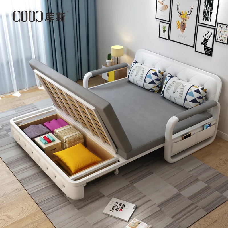 New Arrival divano u bed sofa  Recommend modernism Foldable Small apartment pocket  fancy fabric modern sofas cama