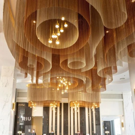 wholesale aluminum decorative metal ceiling chain for ceiling curtain