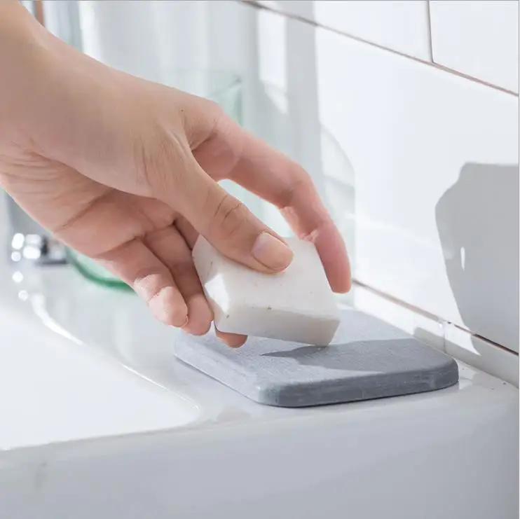 Diatomite Stone Sink Tray For Soap And Toothbrush Cup Sink Organizer Washstand Soap Holder Bathroom Accessories