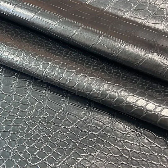 Waterproof 0.4 mm Matte Embossed 3D Rexine Alligator Vinyl Fabric Artificial Faux Synthetic Crocodile PVC Leather Bags Material
