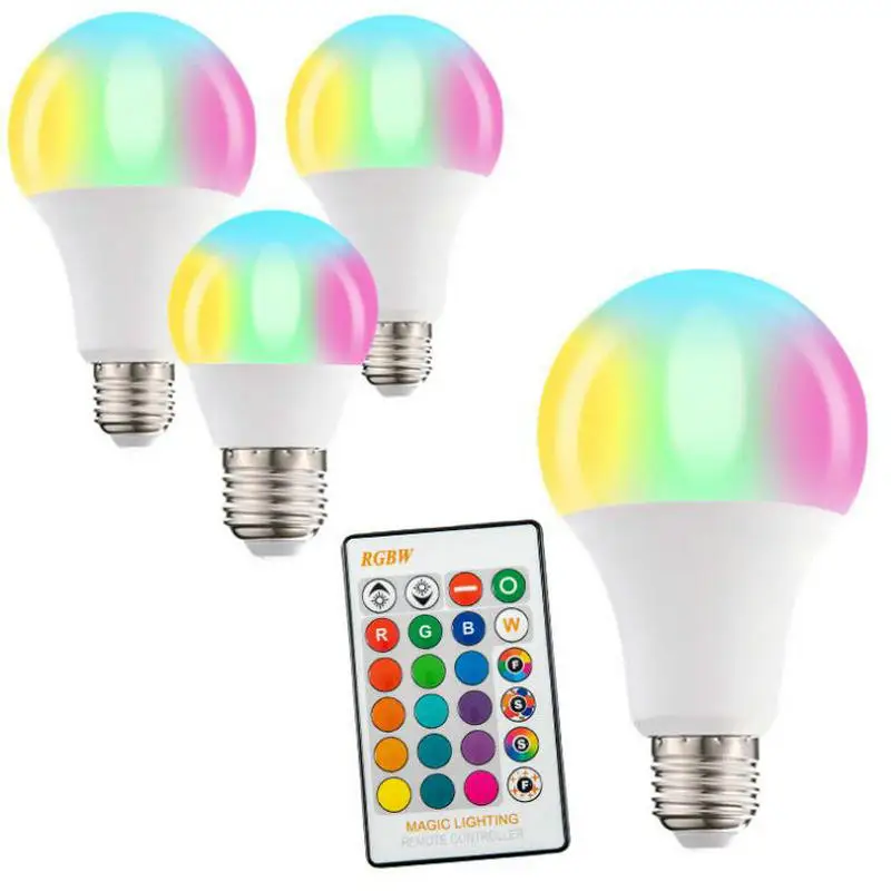 Modern Smart Home Remote Control Dimming Colorful Night Lamp Indoor Decorative Light E27 Universal Led 16 Color Bulb