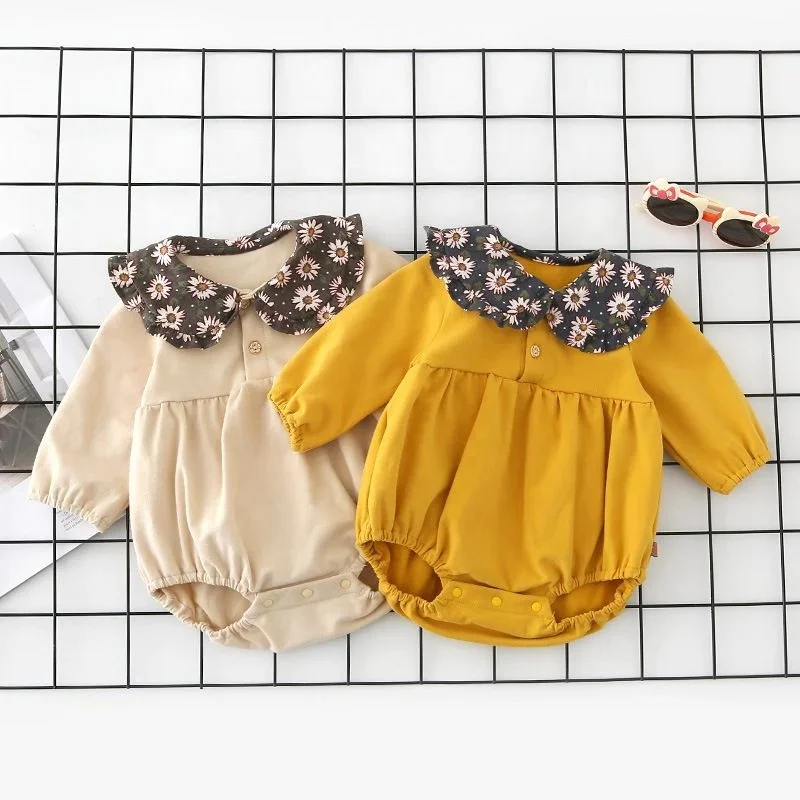 Cool Autumn Infant Baby Girl Adorable Long Sleeve Plaid Print Rompers Kids Girls Bodysuit Jumpsuit Clothes Romper