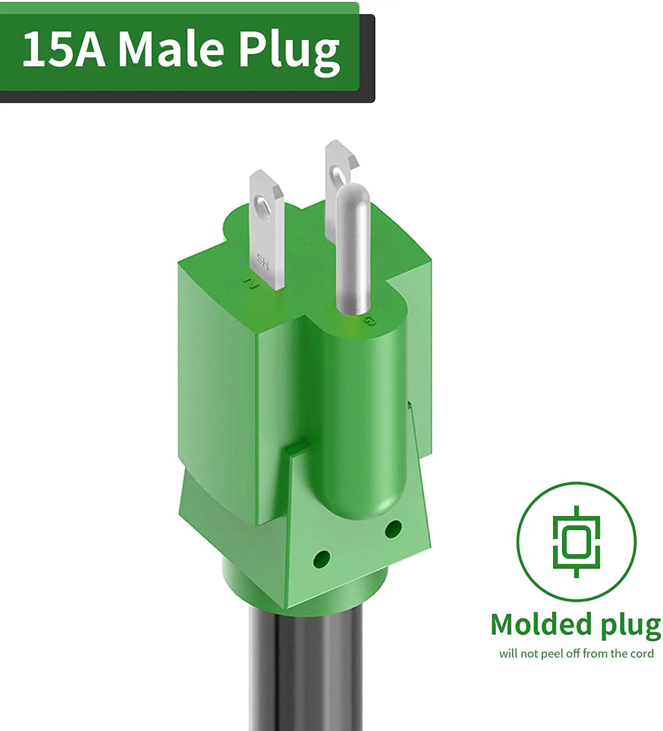 J495 30 Amp to 110 Volt RV Adapter Cord 12 Inch NEMA 5-15P to NEMA TT-30R Electrical Power Adapter with LED Power Indicator