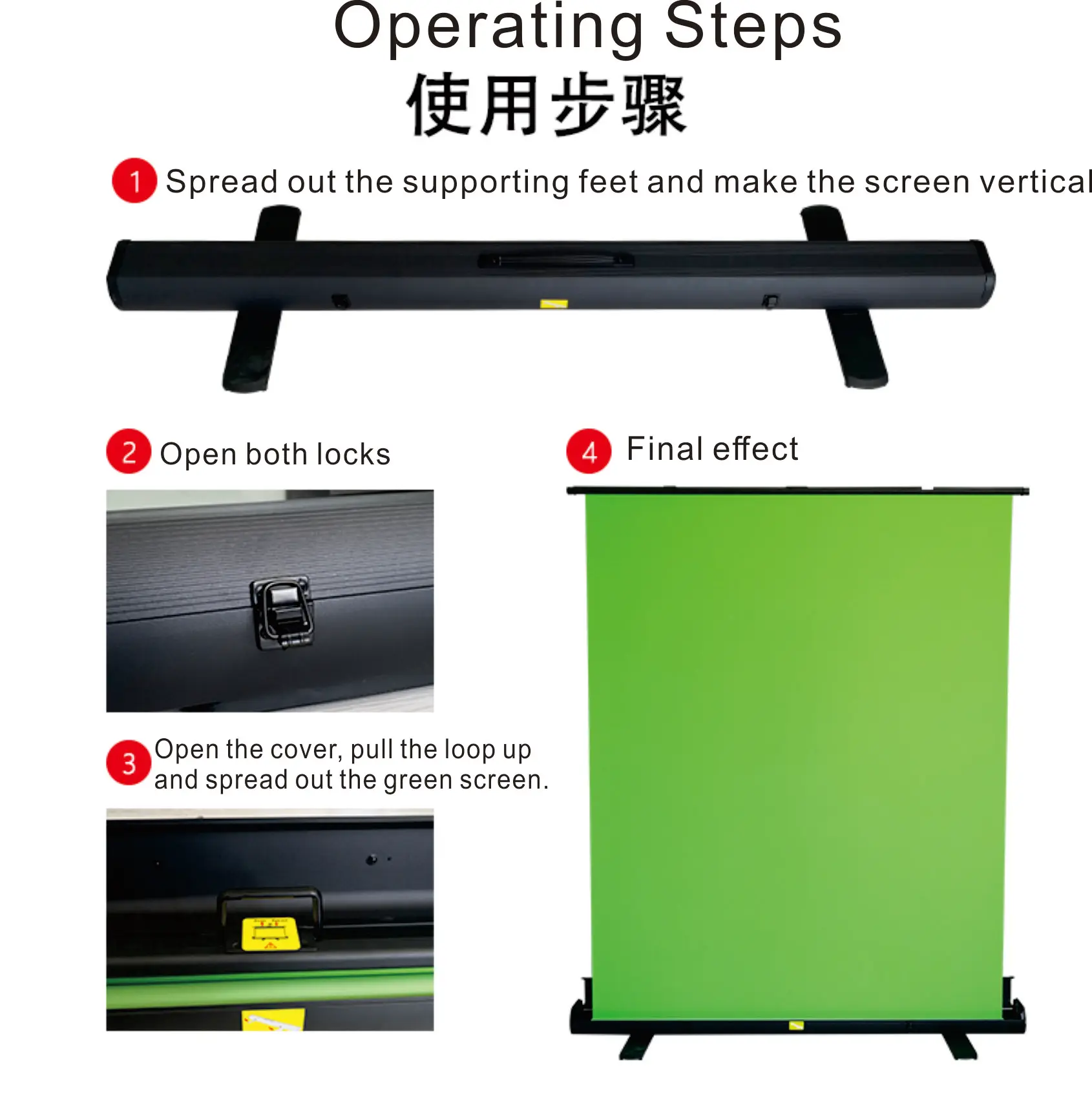 Floor Up  Background Green 150x200cm  Pull Stand Green Screen for live show