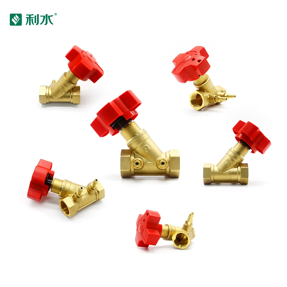 LISHUI High Quality Brass Manual Regulating Balance Valve Static Hydraulic Water Media
