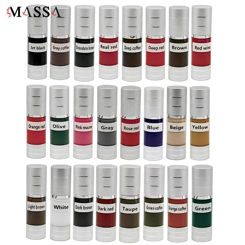 MASSA Semi-Permanent Makeup Pigment Waterproof Lip and Eyebrow Tattoo Ink High quality Permanent Makeup Tattoo Ink Pigment
