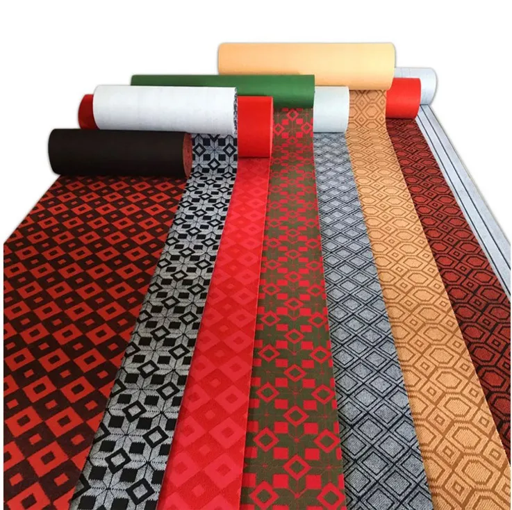 Non woven home hotel living room office corridor double color jacquard carpet roll